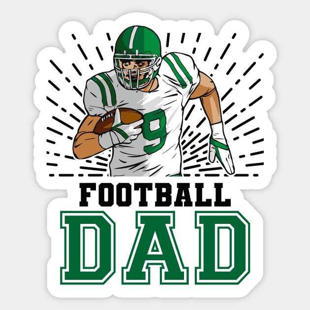 Football Dad // Retro Football Player Sticker by SLAG_Creative